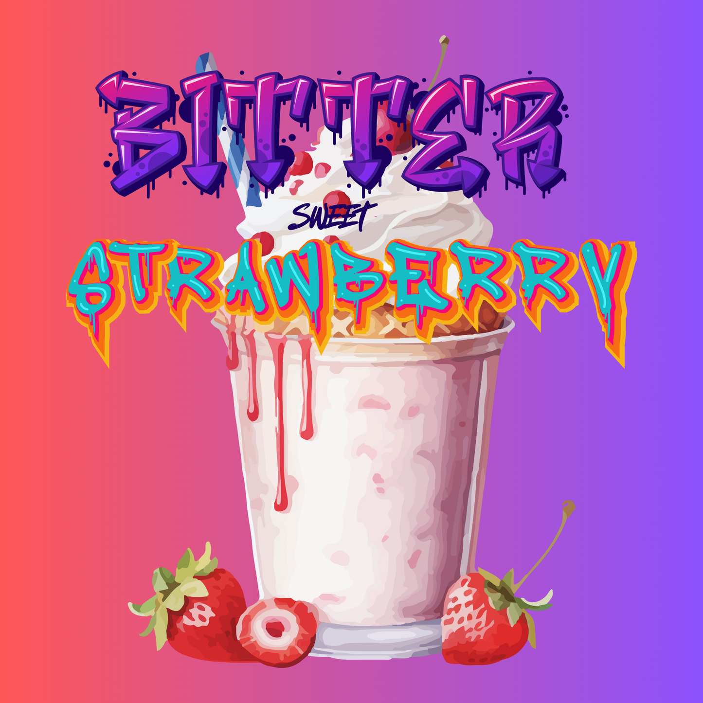 Bitter Sweet Strawberry - Strawberry Wafer Milkshake with Cream Cheese Flavoring